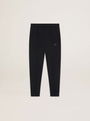 Men's black joggers with star on the front