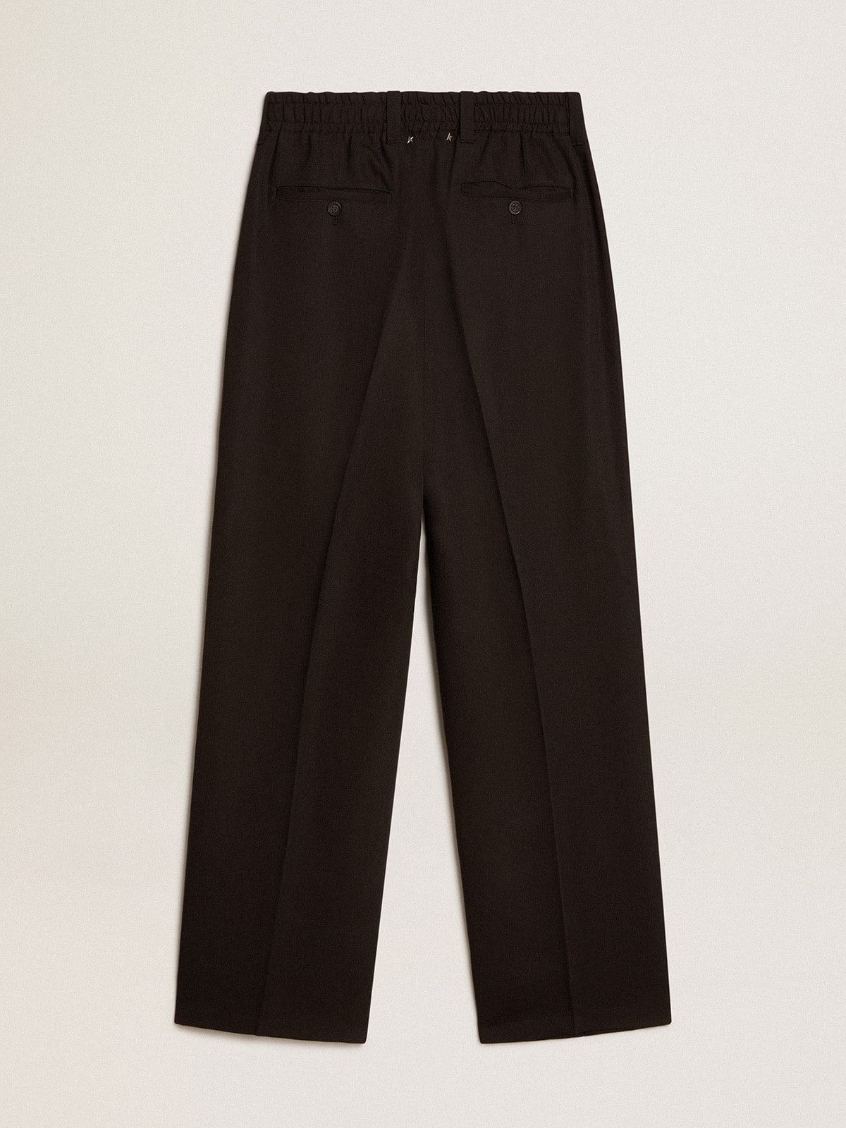 Black wool and viscose blend pants