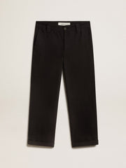 Men's black cotton chinos