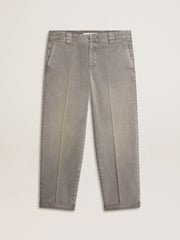 Gray-colored cotton chino pants
