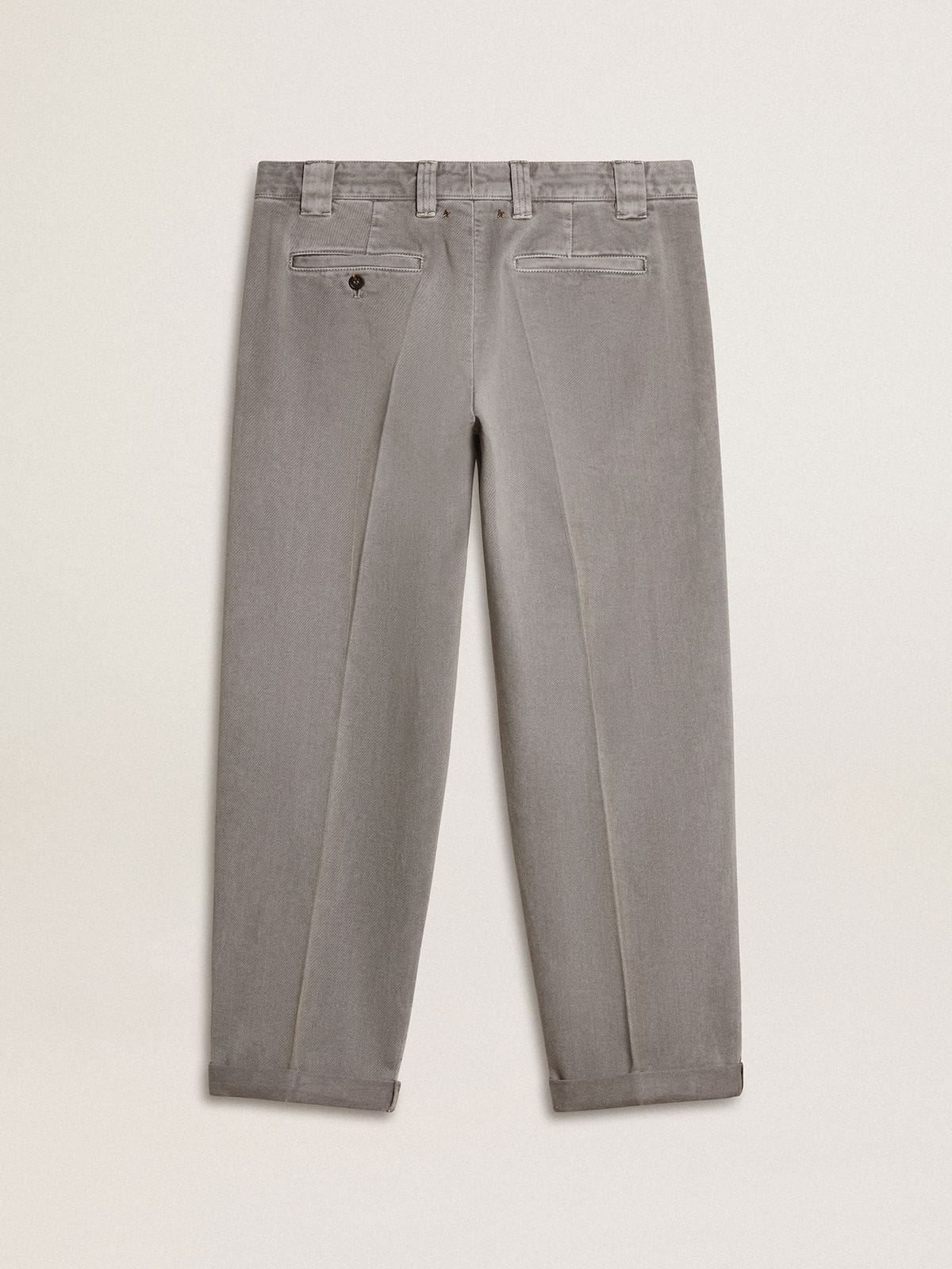 Gray-colored cotton chino pants