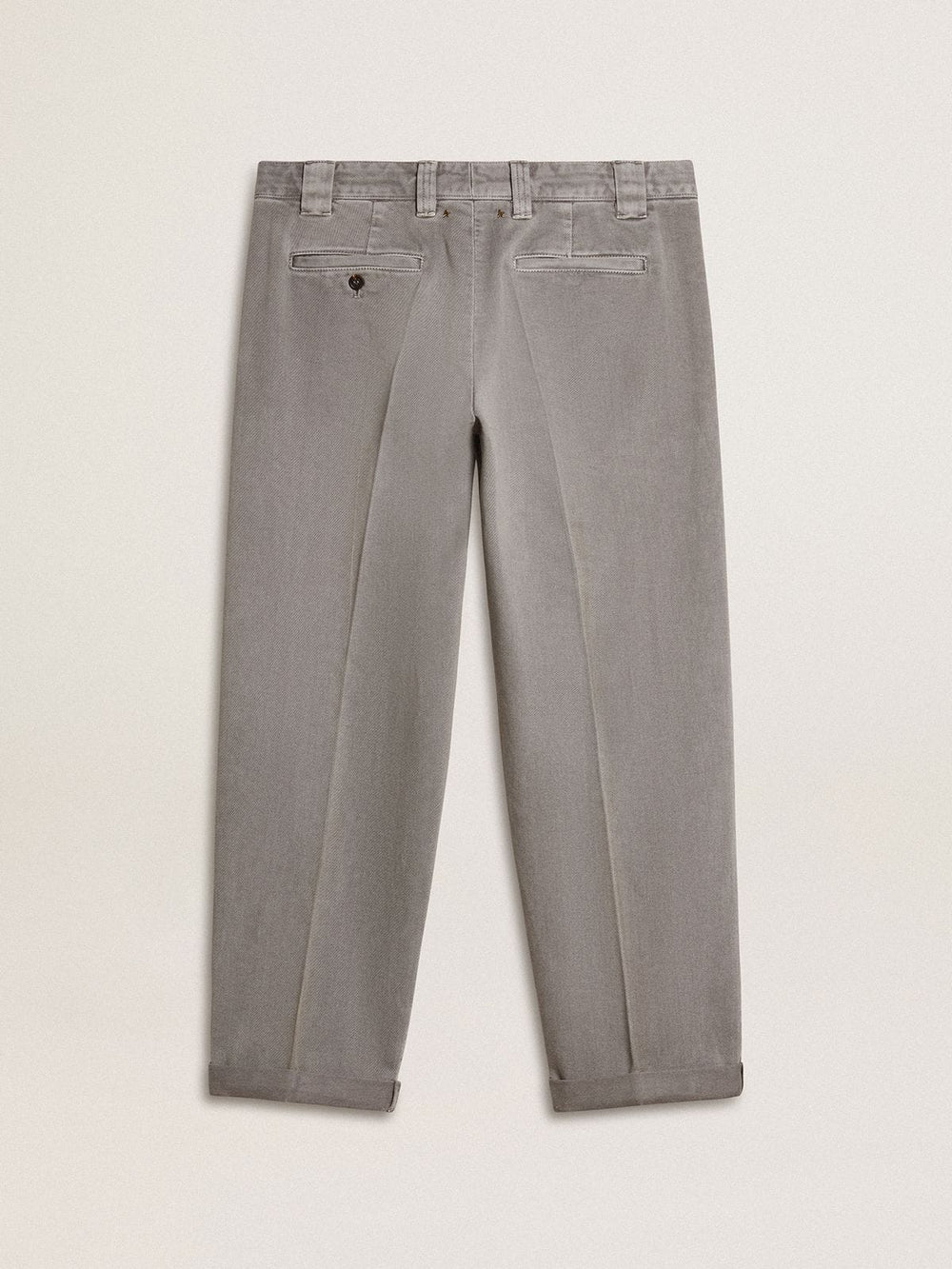 Gray-colored cotton chino pants