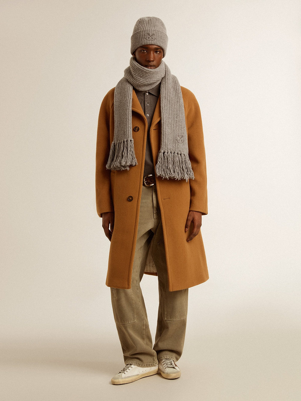 Men's distressed-effect cotton pants