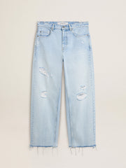 Men’s pants in lived-in effect denim