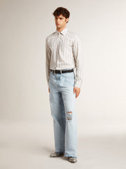 Men’s pants in lived-in effect denim