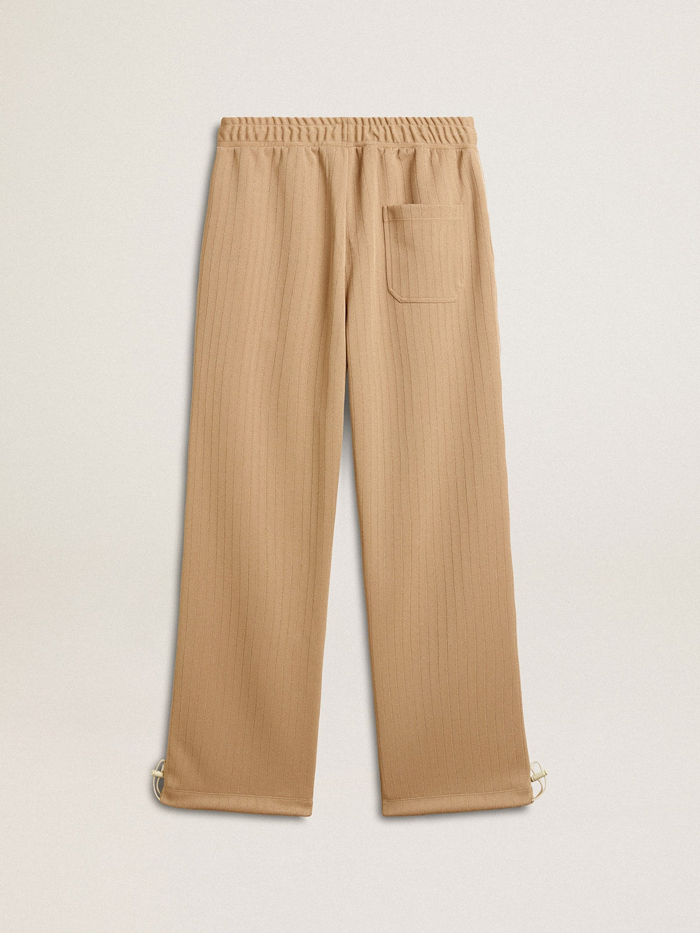 Men’s light beige joggers with white logo