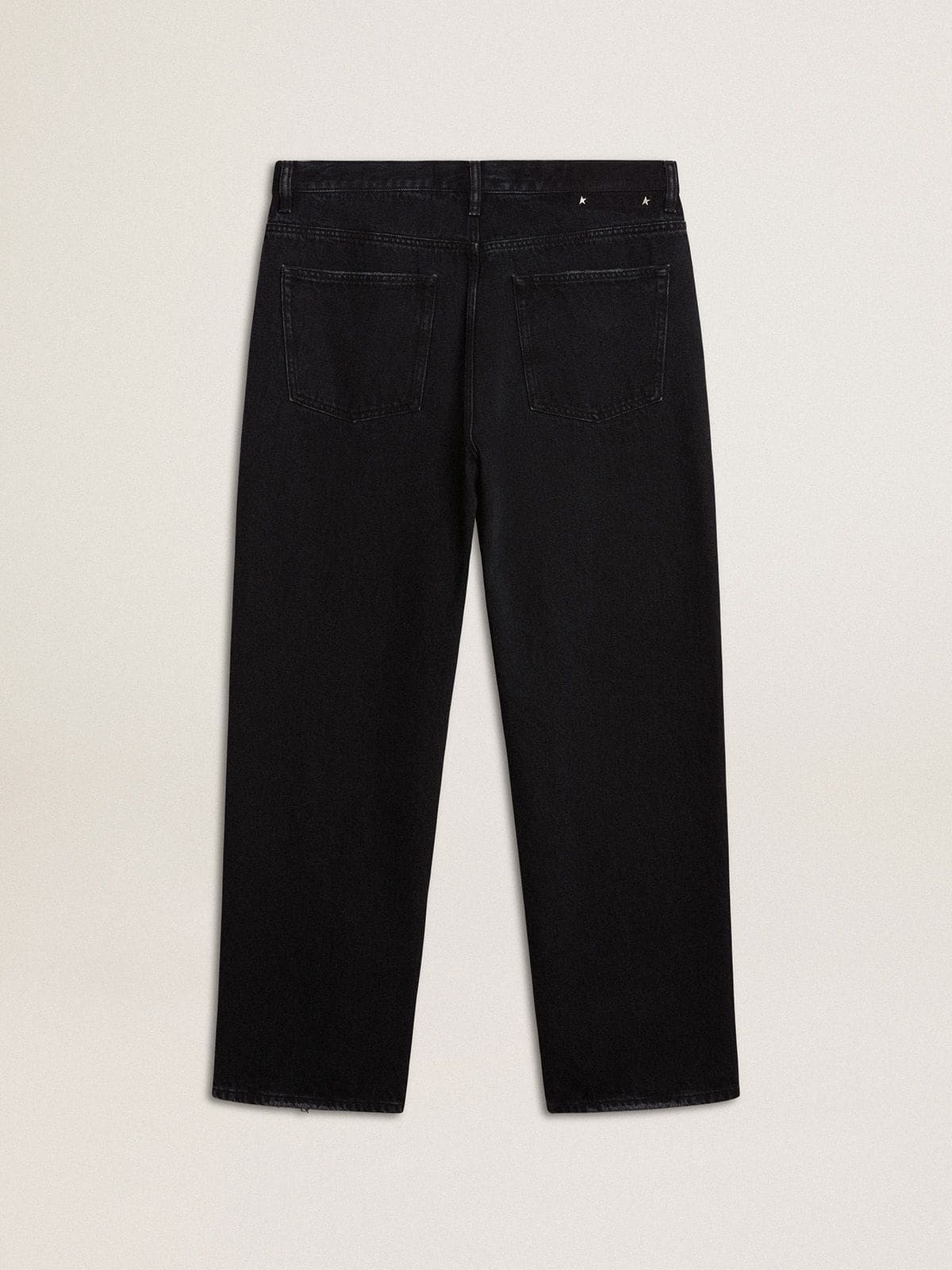 Men's black one-wash jeans