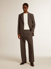 Men's soft pants in anthracite gray wool