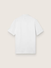 Men's white sports zipped polo shirt