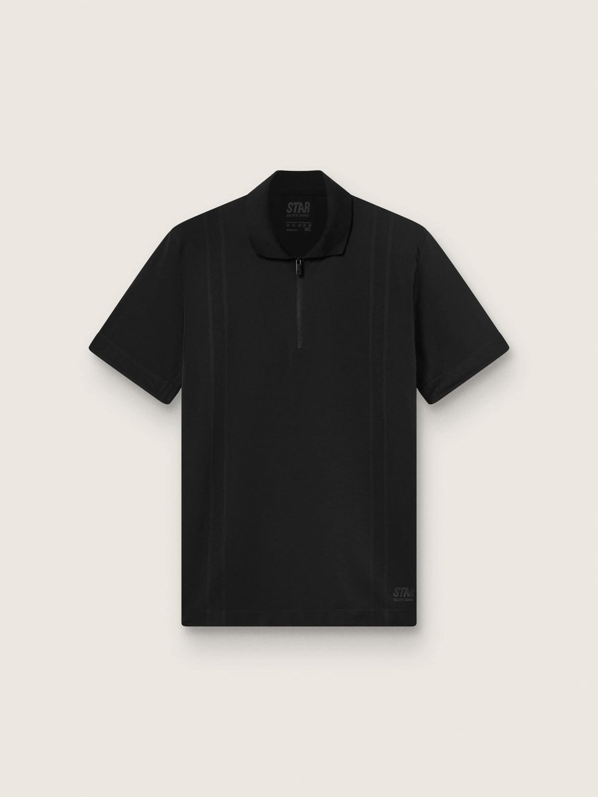 Men's black sports zipped polo shirt