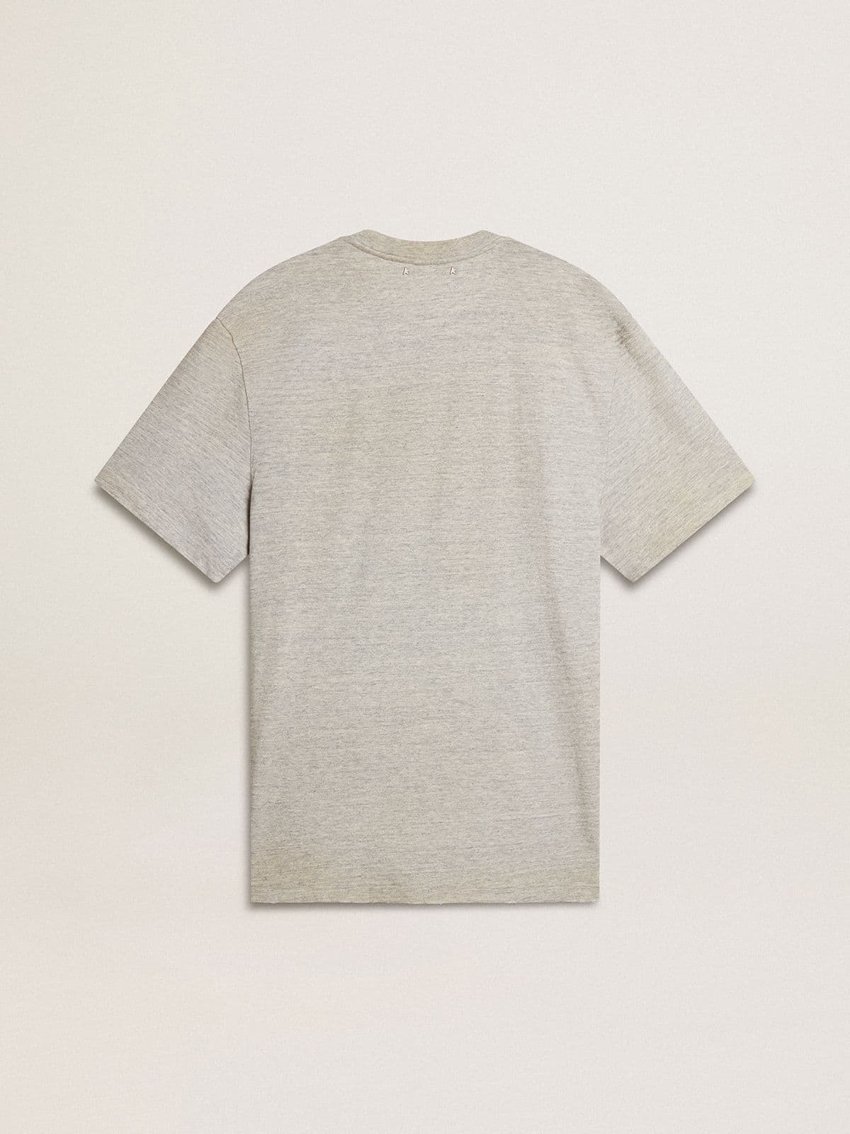 Men's vintage-effect gray T-shirt with print on the front
