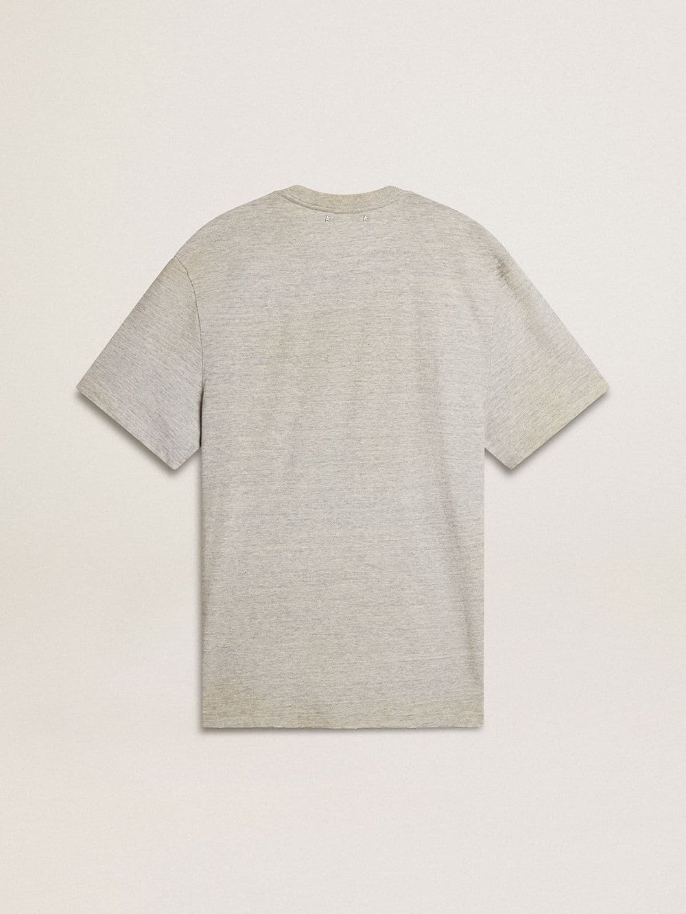Men's vintage-effect gray T-shirt with print on the front