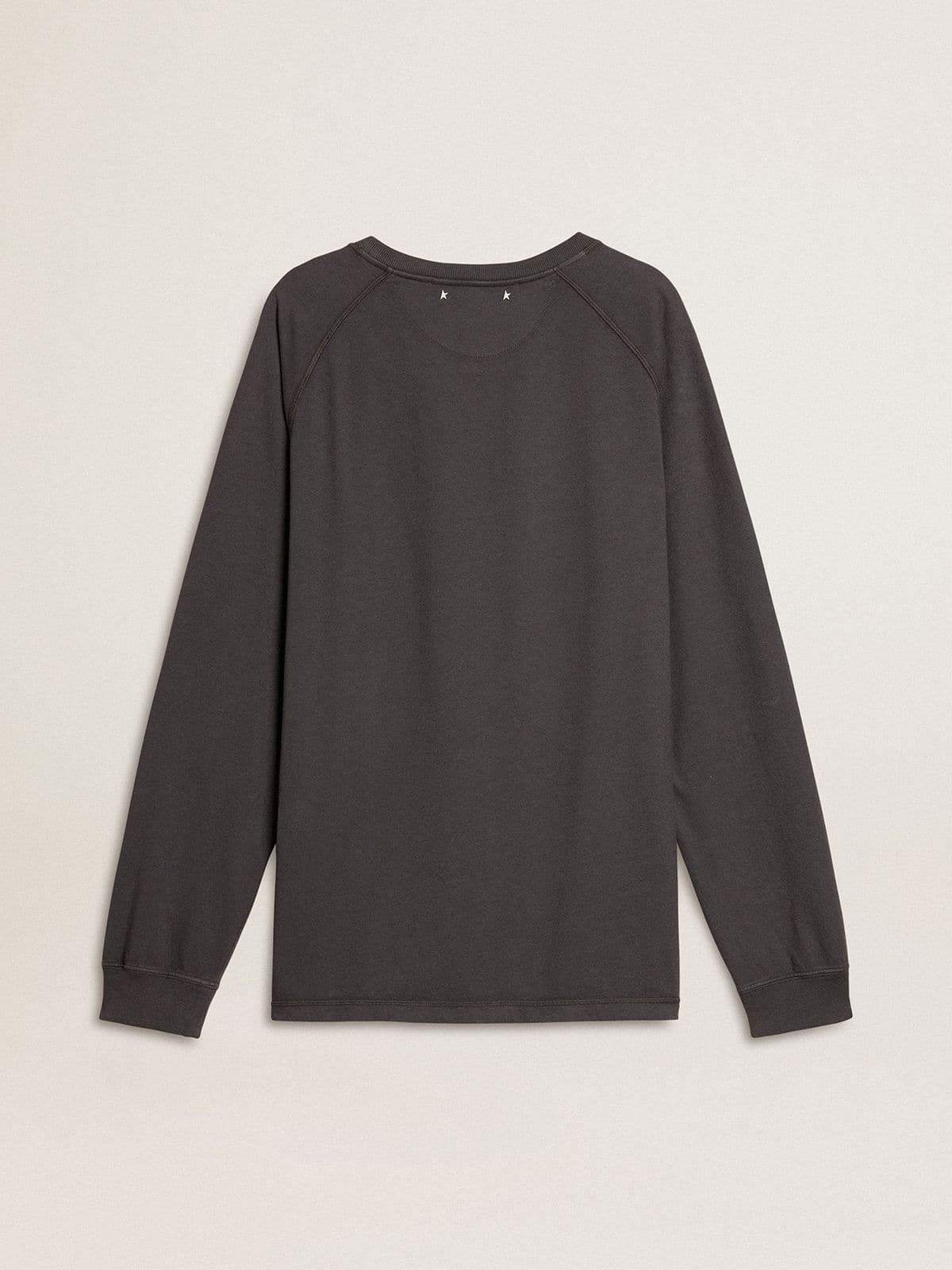 Men's T-shirt in anthracite-colored cotton with print on the chest