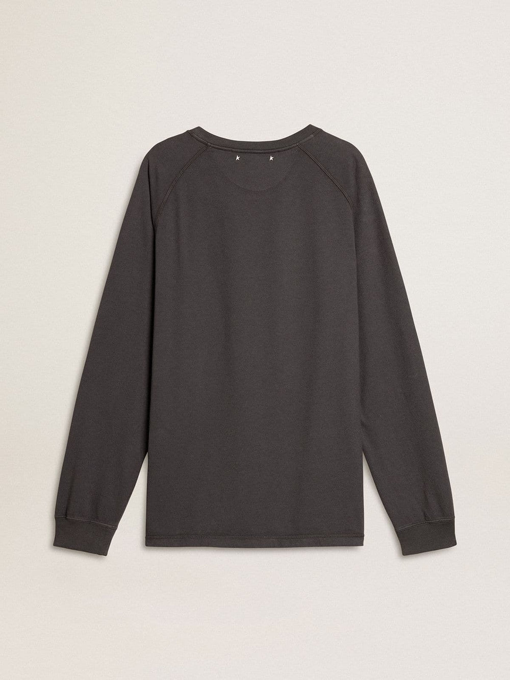 Men's T-shirt in anthracite-colored cotton with print on the chest