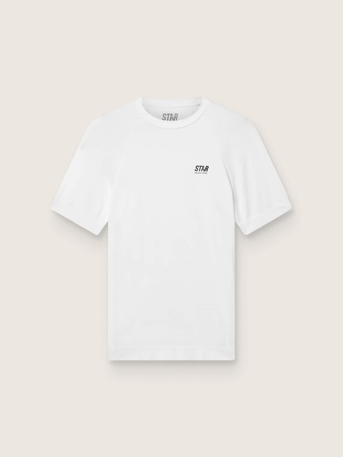 Men's slim-fit white sports T-shirt