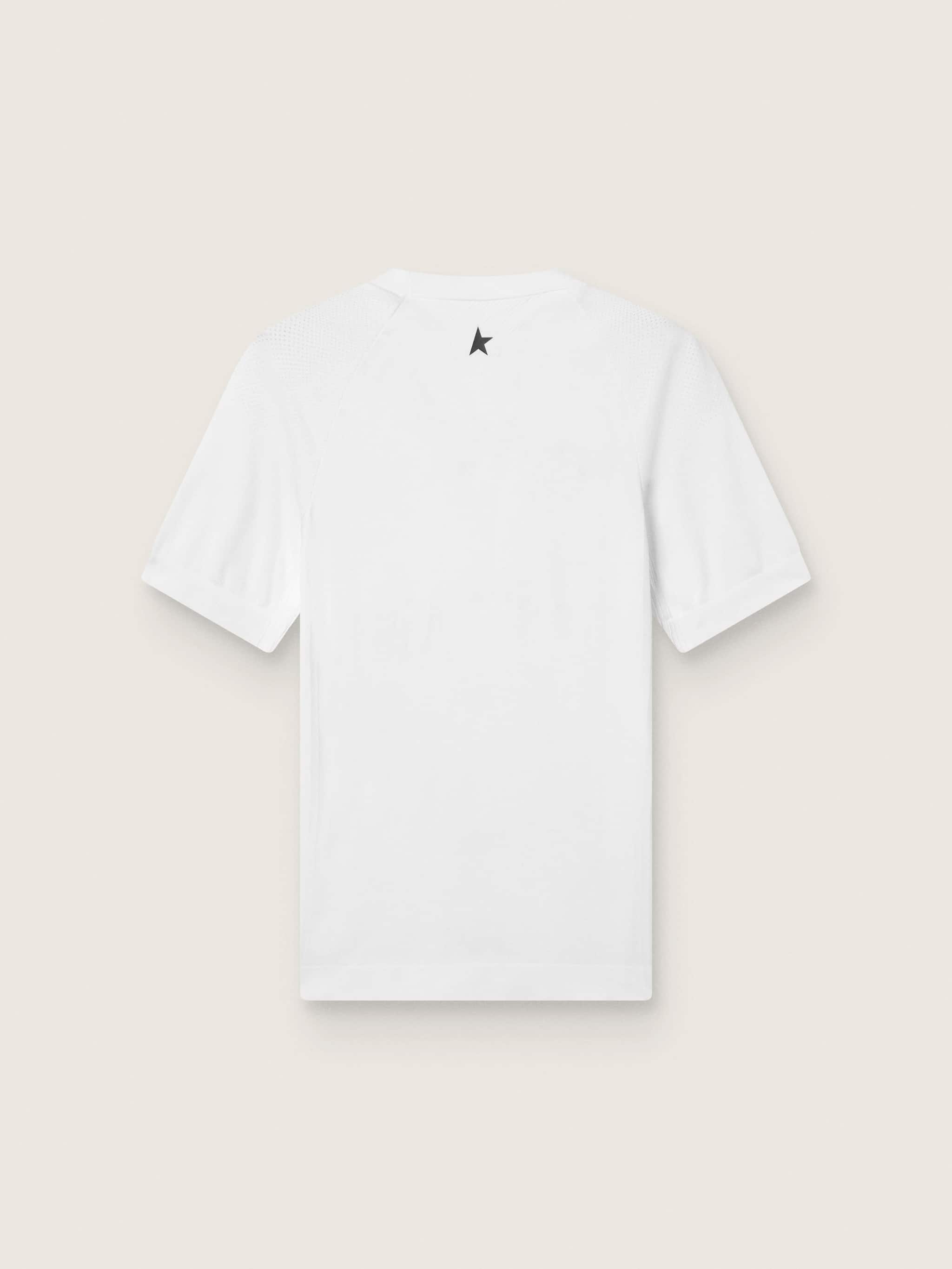 Men's slim-fit white sports T-shirt