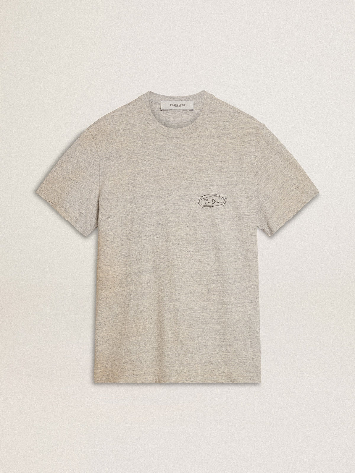 Men's gray T-shirt with black lettering