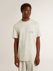 Men's gray T-shirt with black lettering