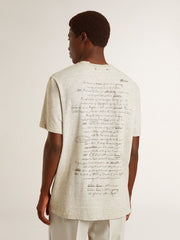 Men's gray T-shirt with black lettering