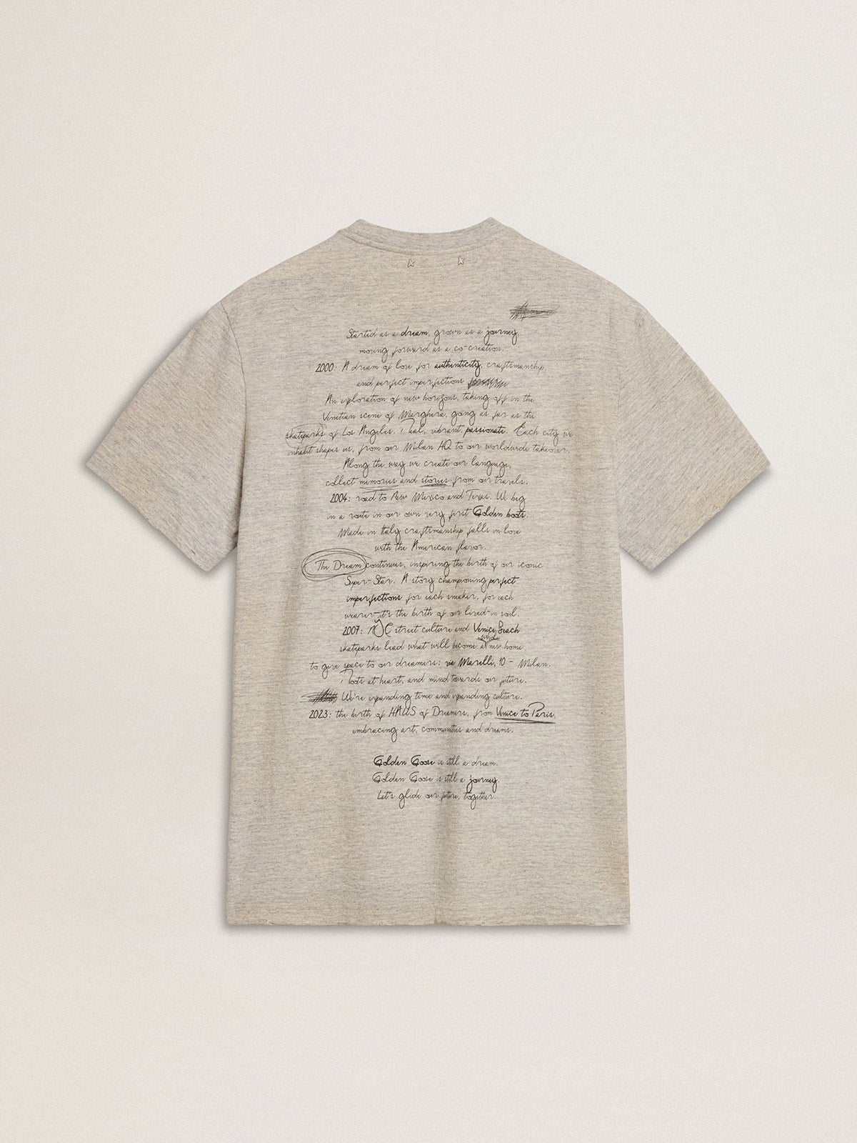 Men's gray T-shirt with black lettering