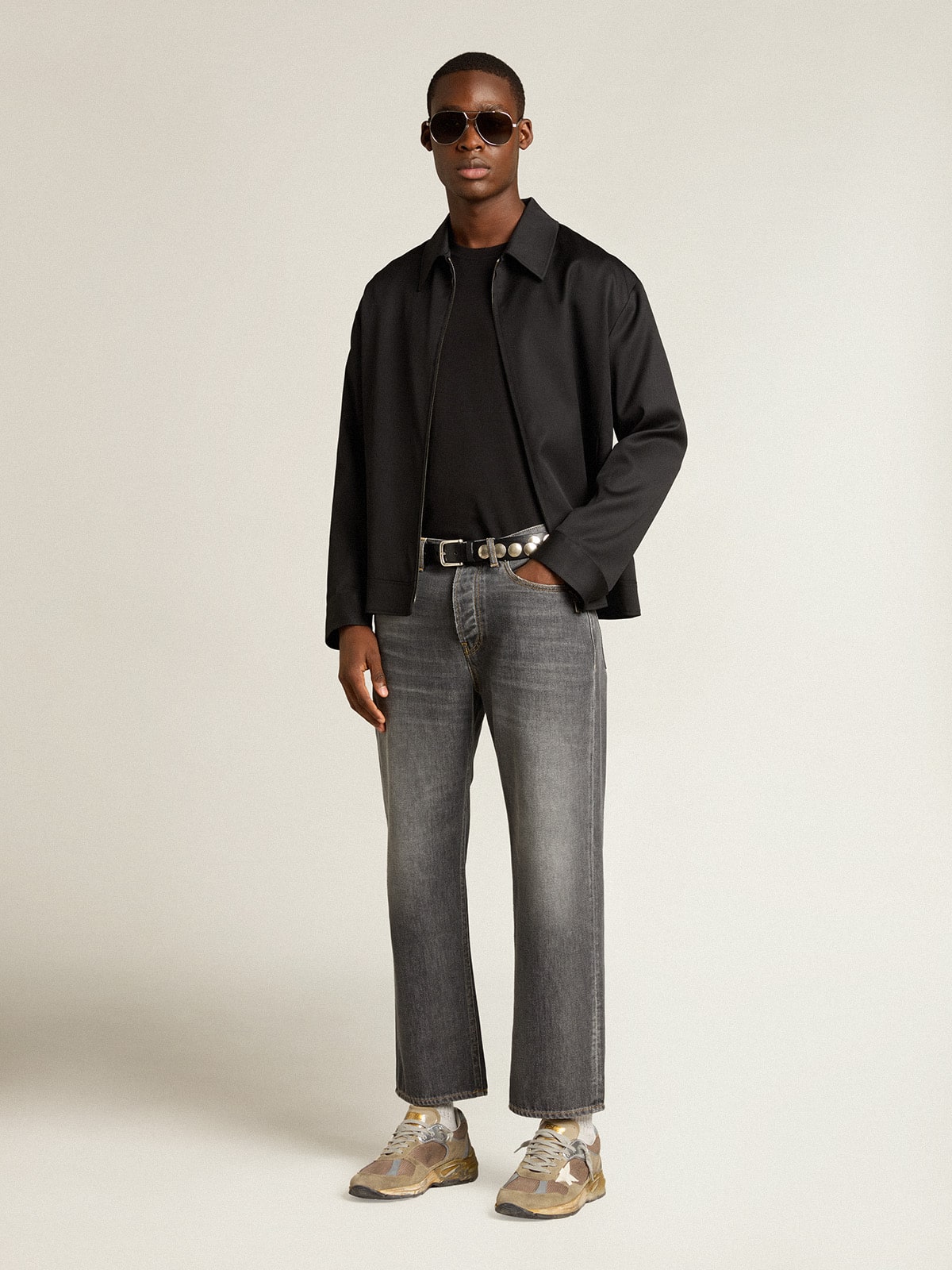 Golden Collection distressed T-shirt in vintage black