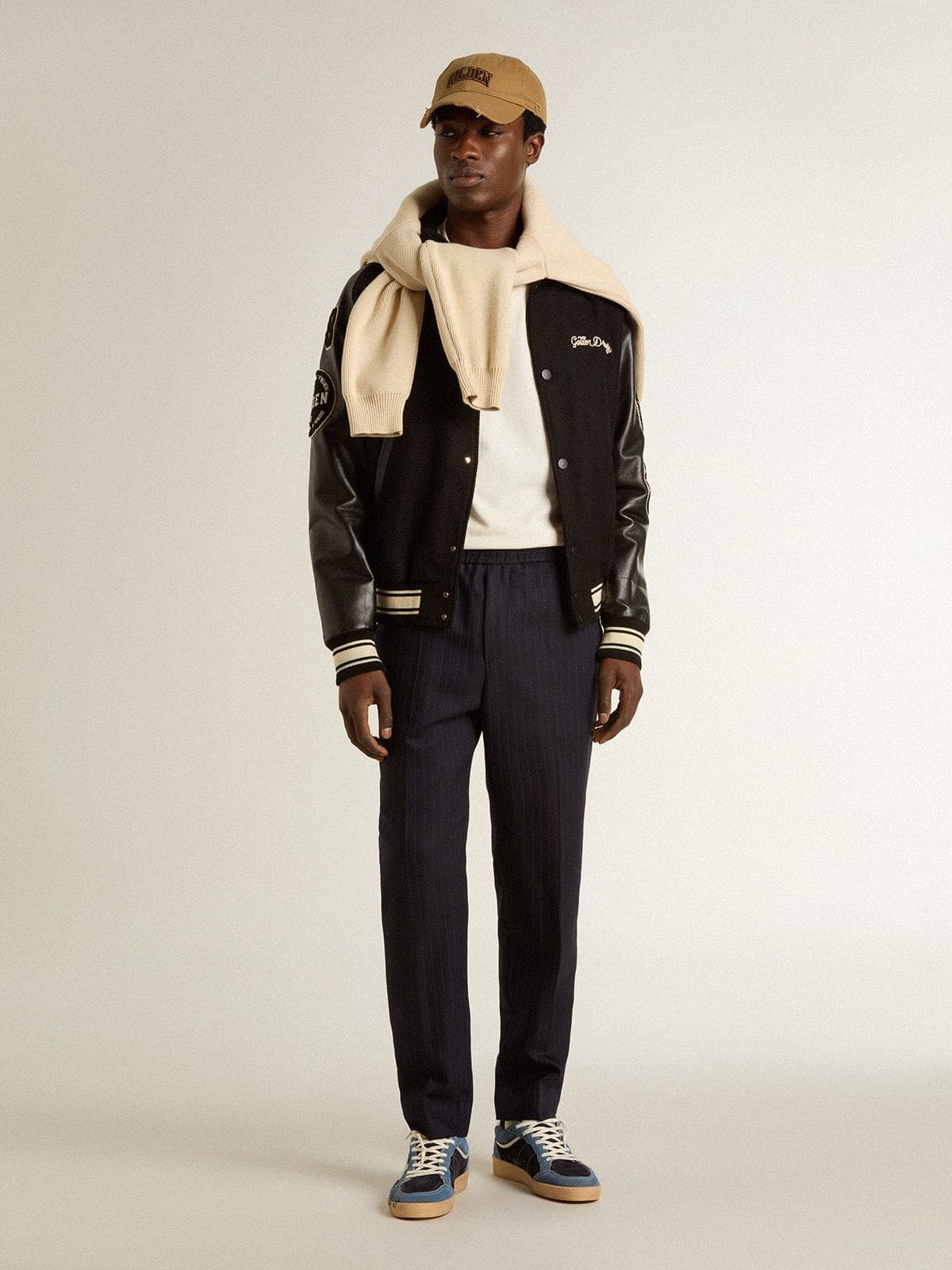 Men's T-shirt with print on the chest and on the back with a lived-in effect