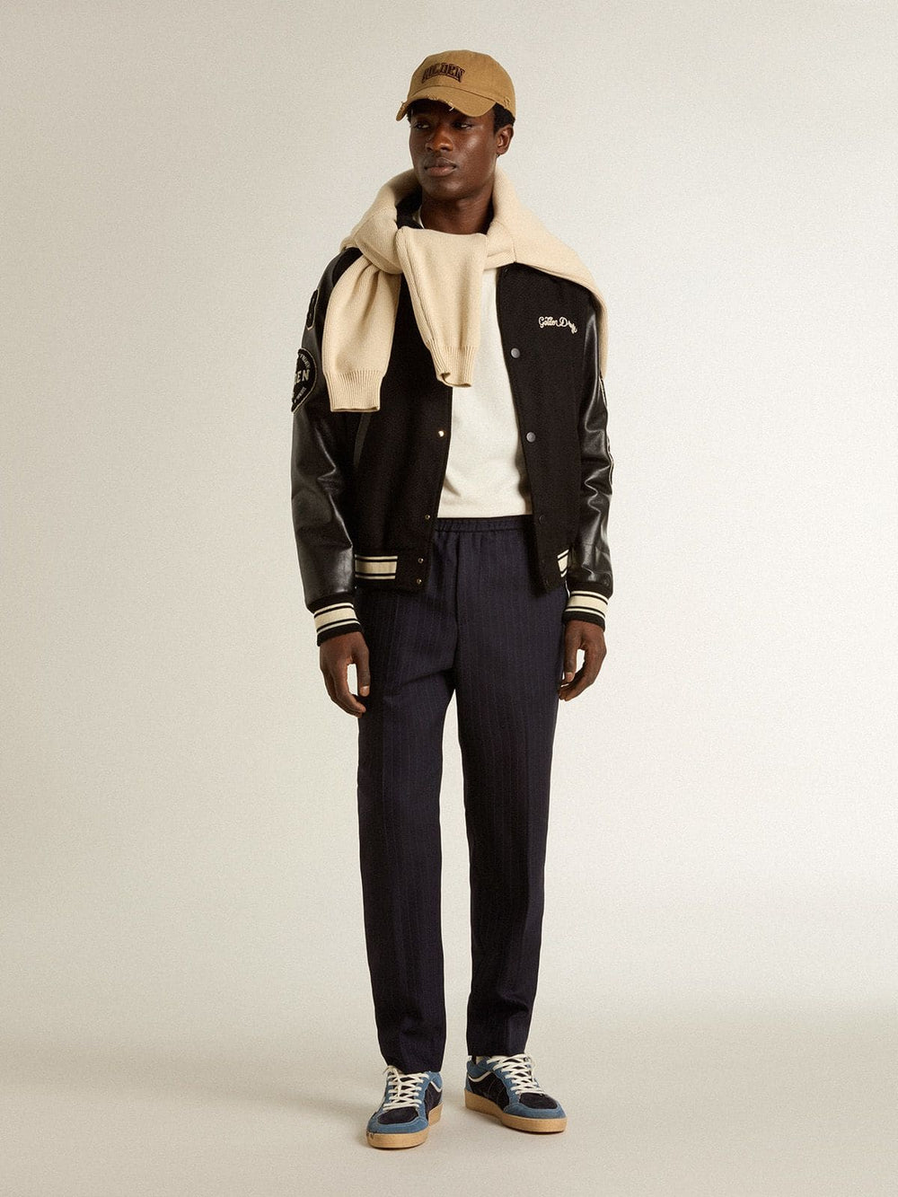 Men's T-shirt with print on the chest and on the back with a lived-in effect