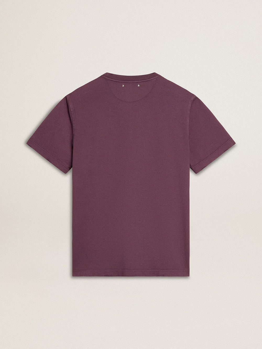Men’s cotton T-shirt in worn purple with logo print