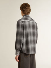 Men's gray shirt with white embroidery