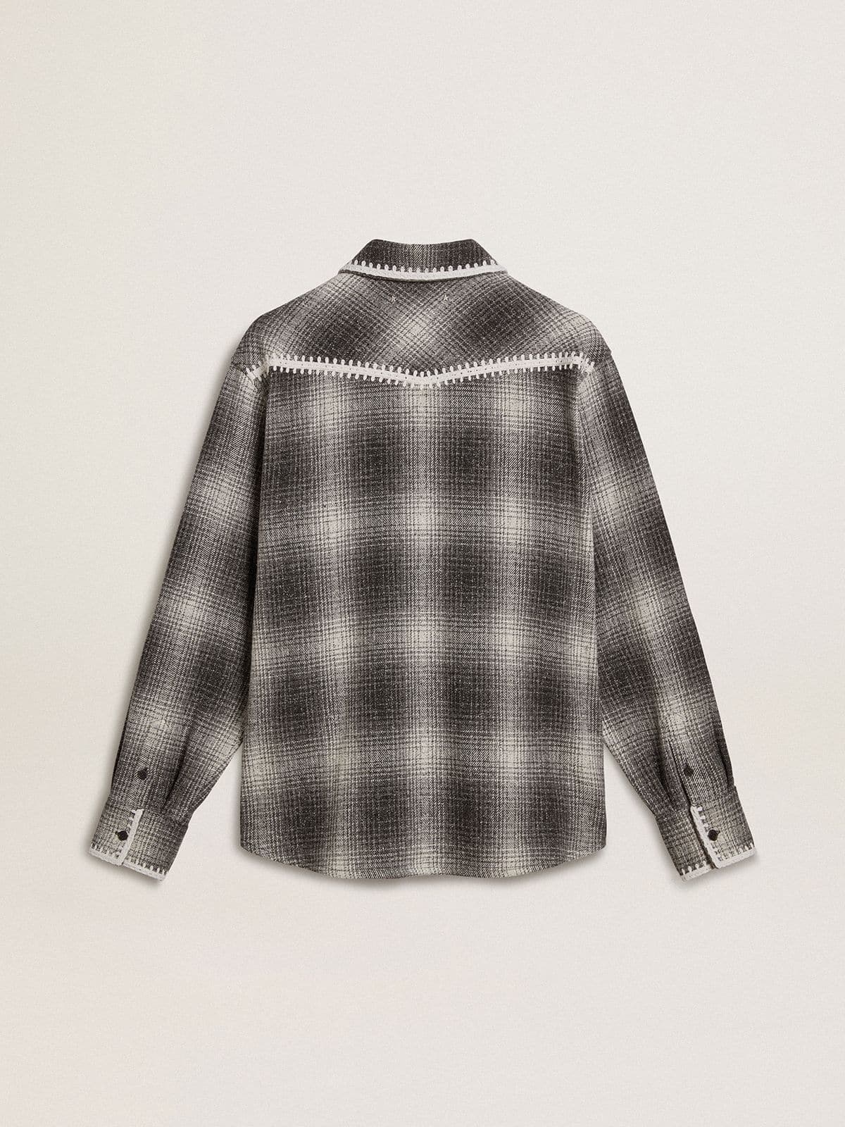 Men's gray shirt with white embroidery