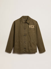 Men's olive-colored cotton shirt
