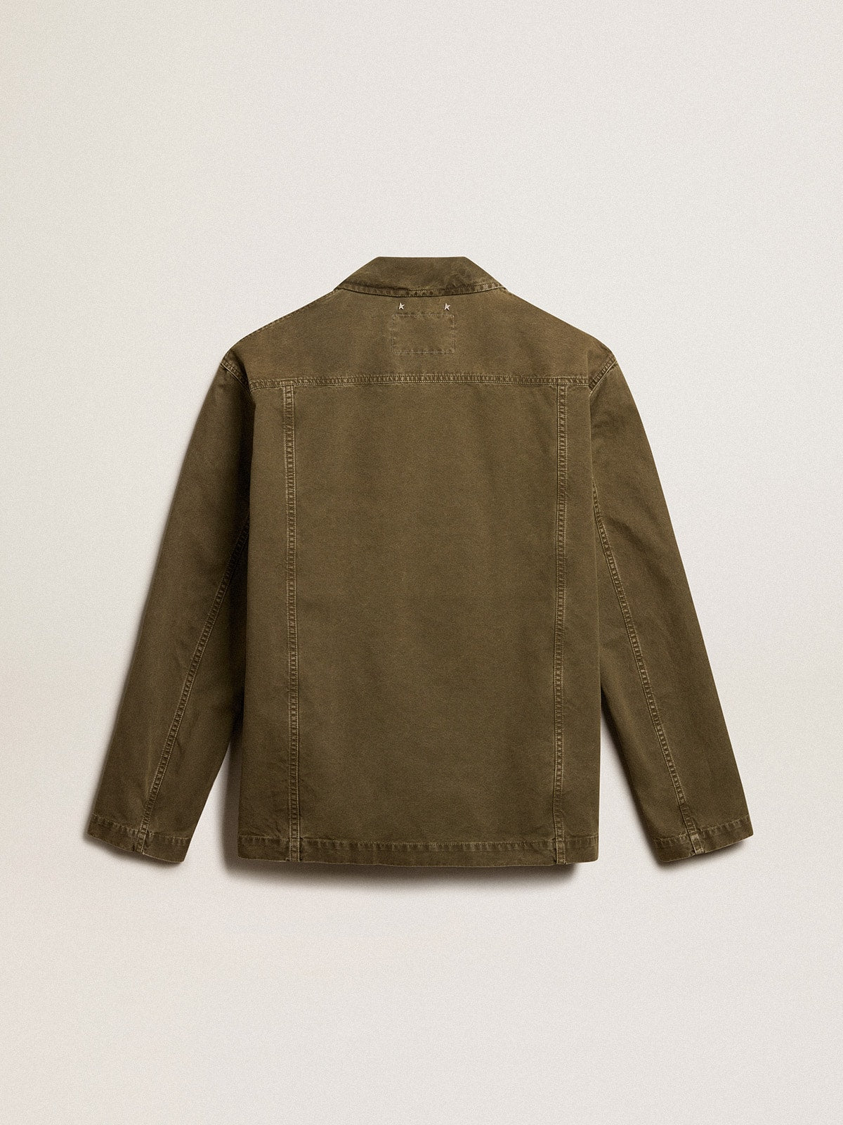 Men's olive-colored cotton shirt
