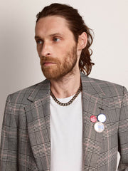 Men's antique silver-colored chain necklace