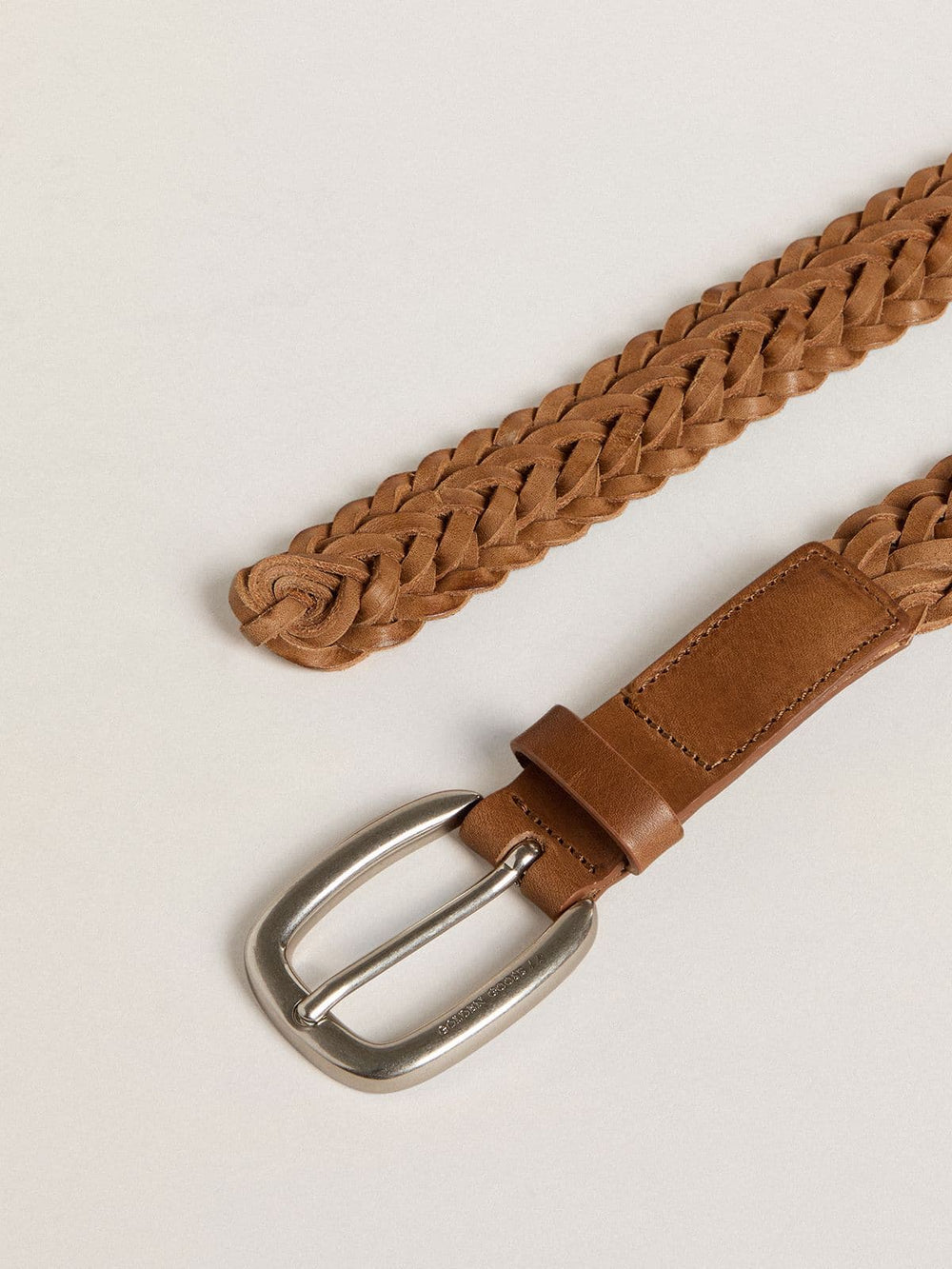 Houston belt in dove-gray woven leather