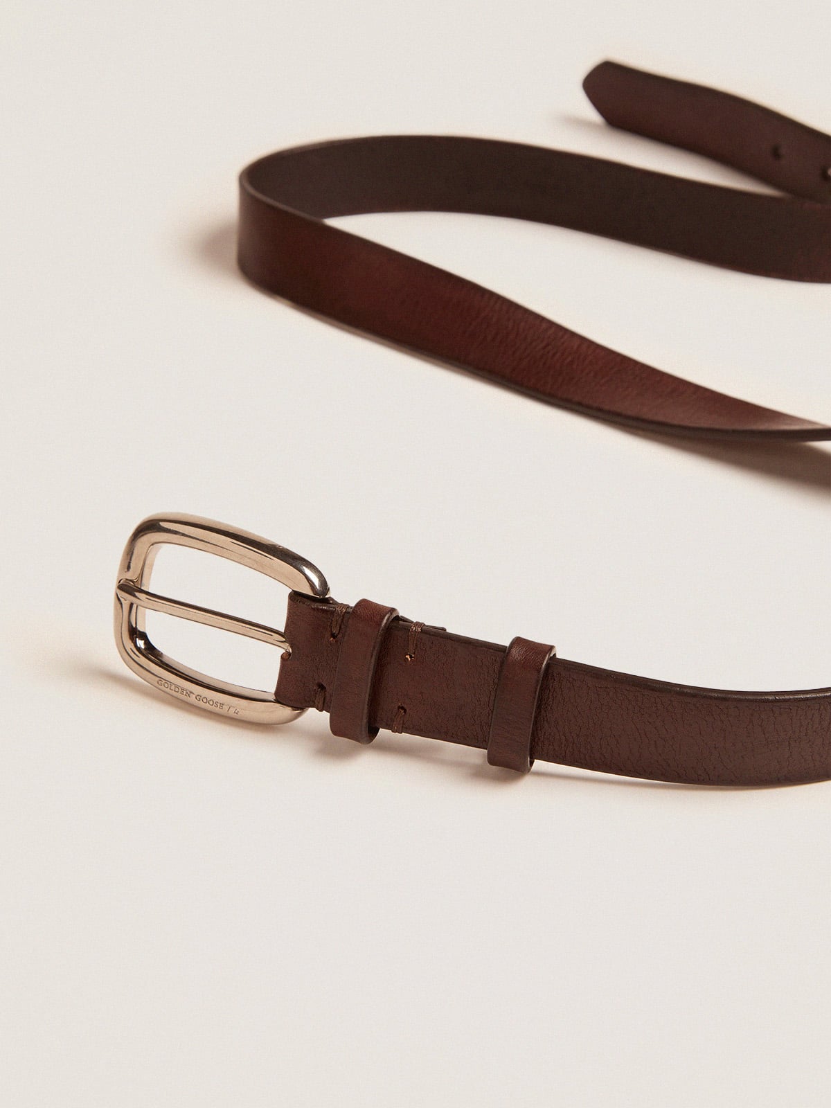 Brown Houston belt in washed leather