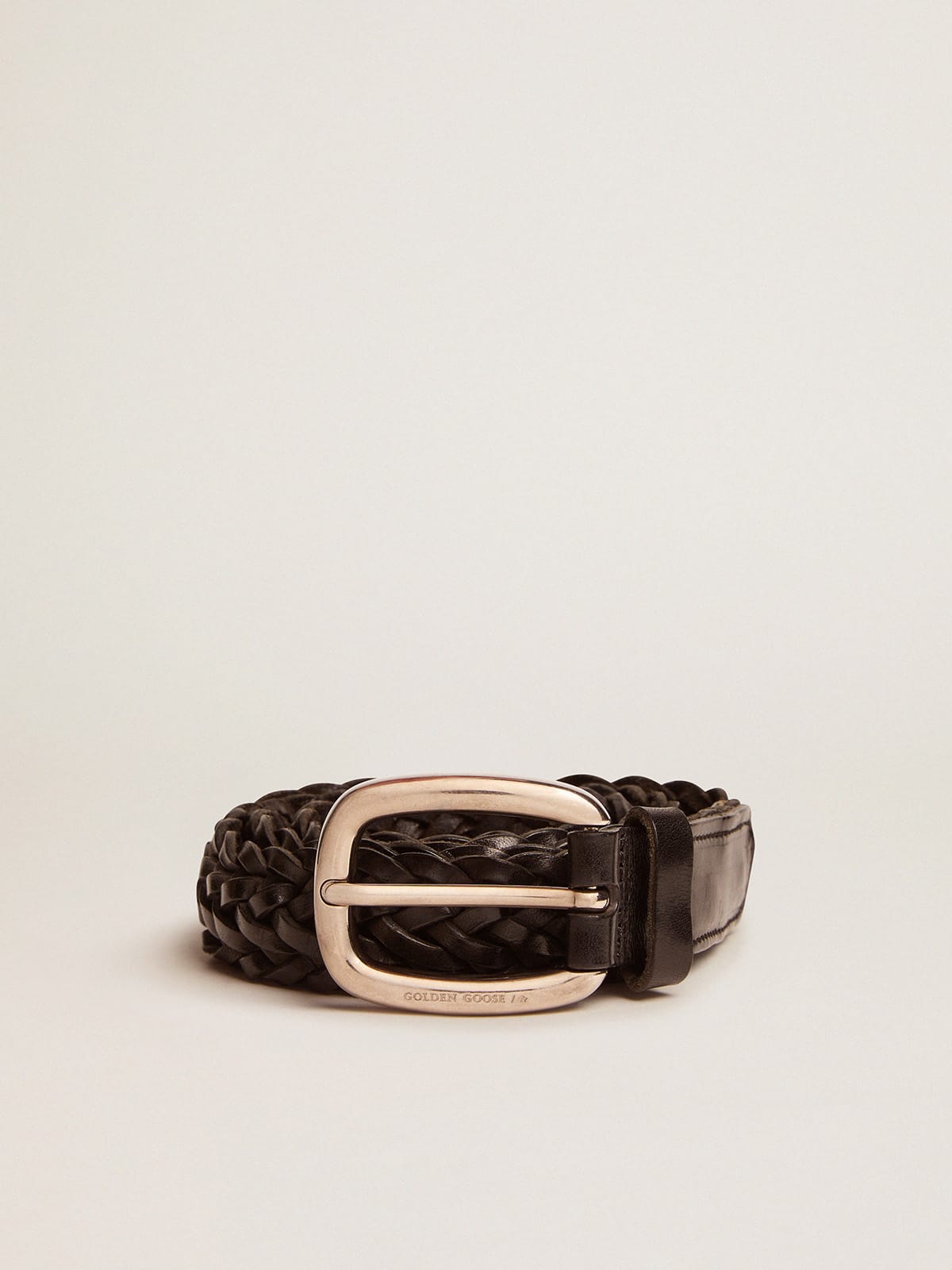 Men's black leather belt Golden Goose