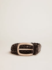 Men's black leather belt Golden Goose
