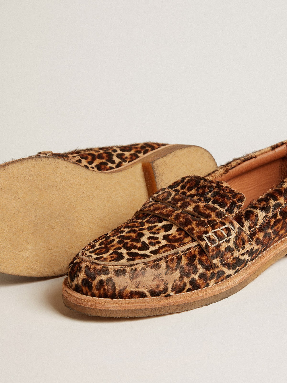 Men's Jerry loafers in leopard-print pony skin