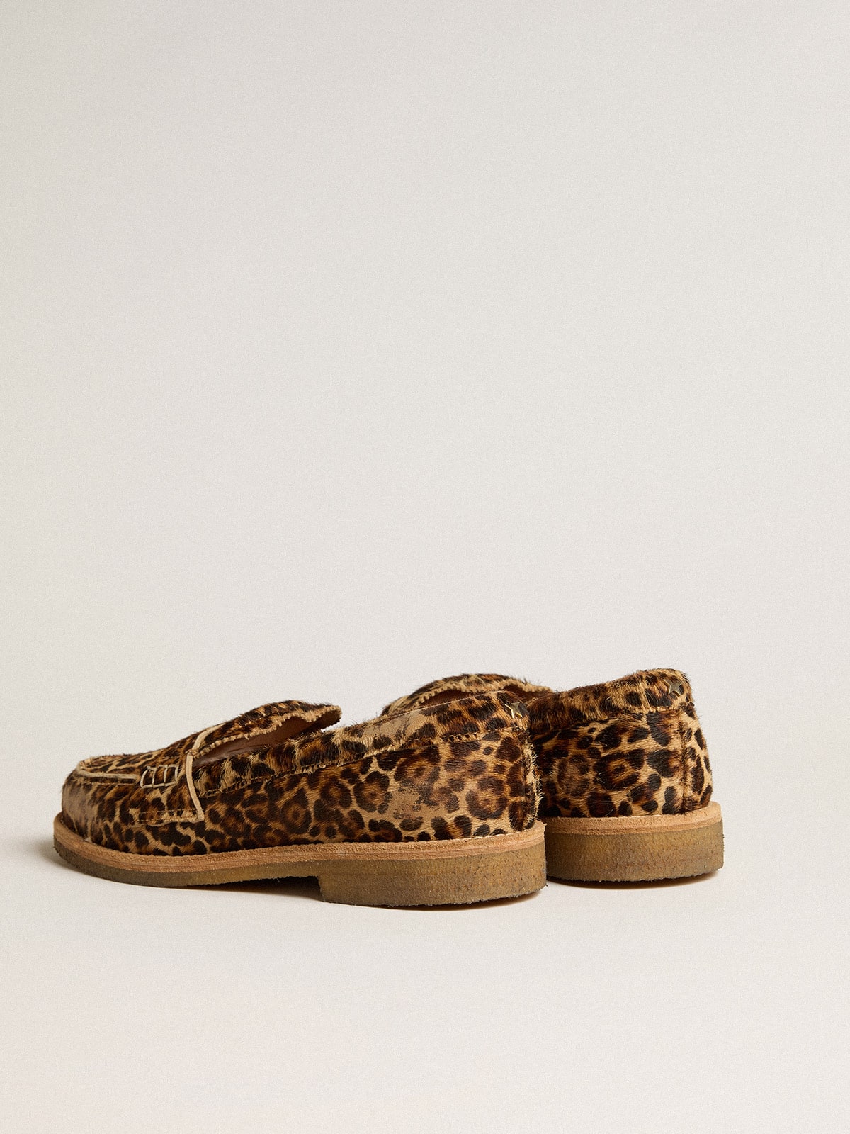 Men's Jerry loafers in leopard-print pony skin