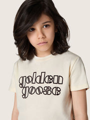 Journey boys’ T-shirt in white cotton jersey with logo