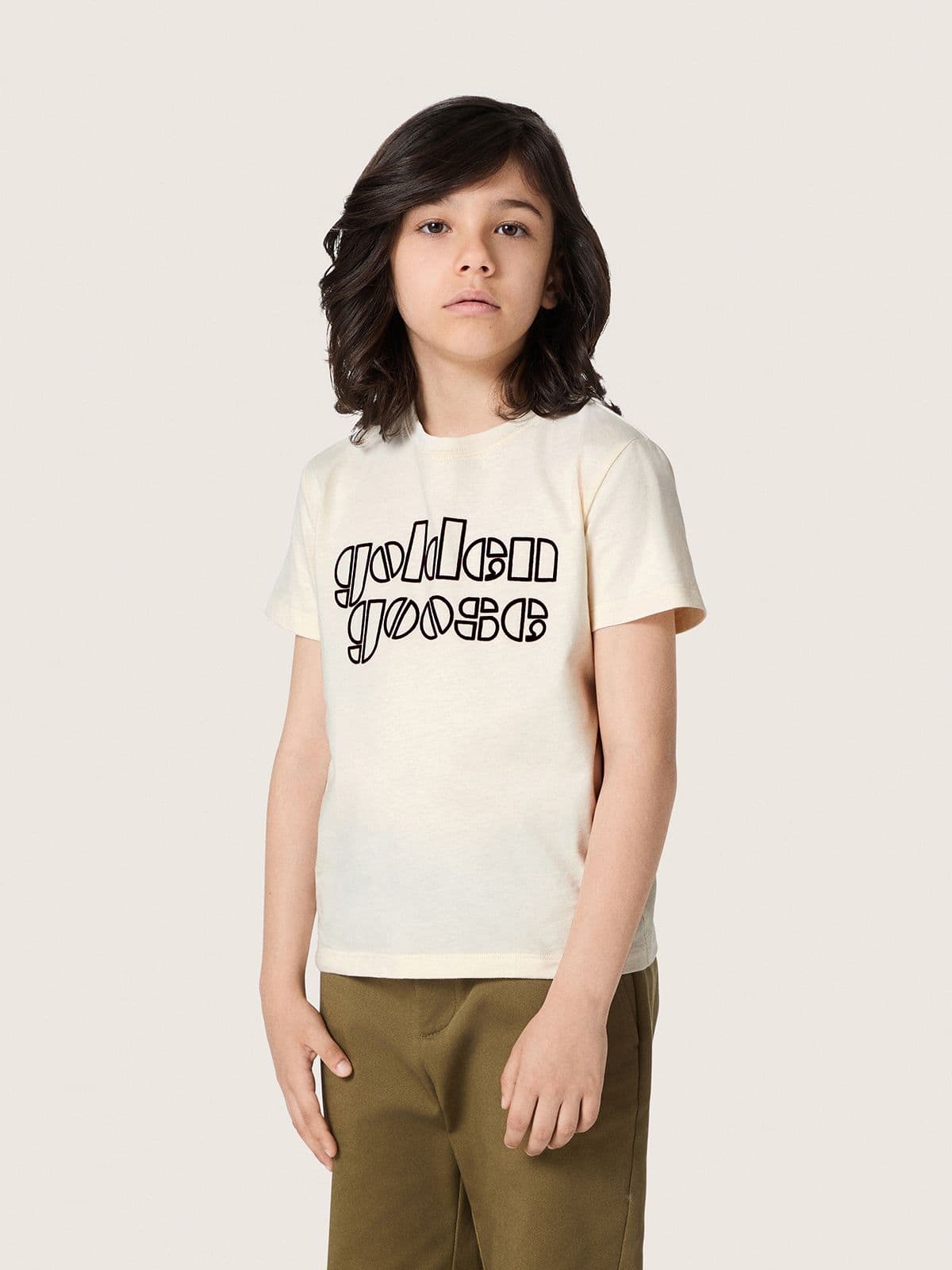 Journey boys’ T-shirt in white cotton jersey with logo