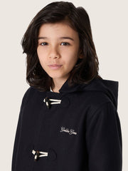 Boys’ dark blue hooded duffle coat