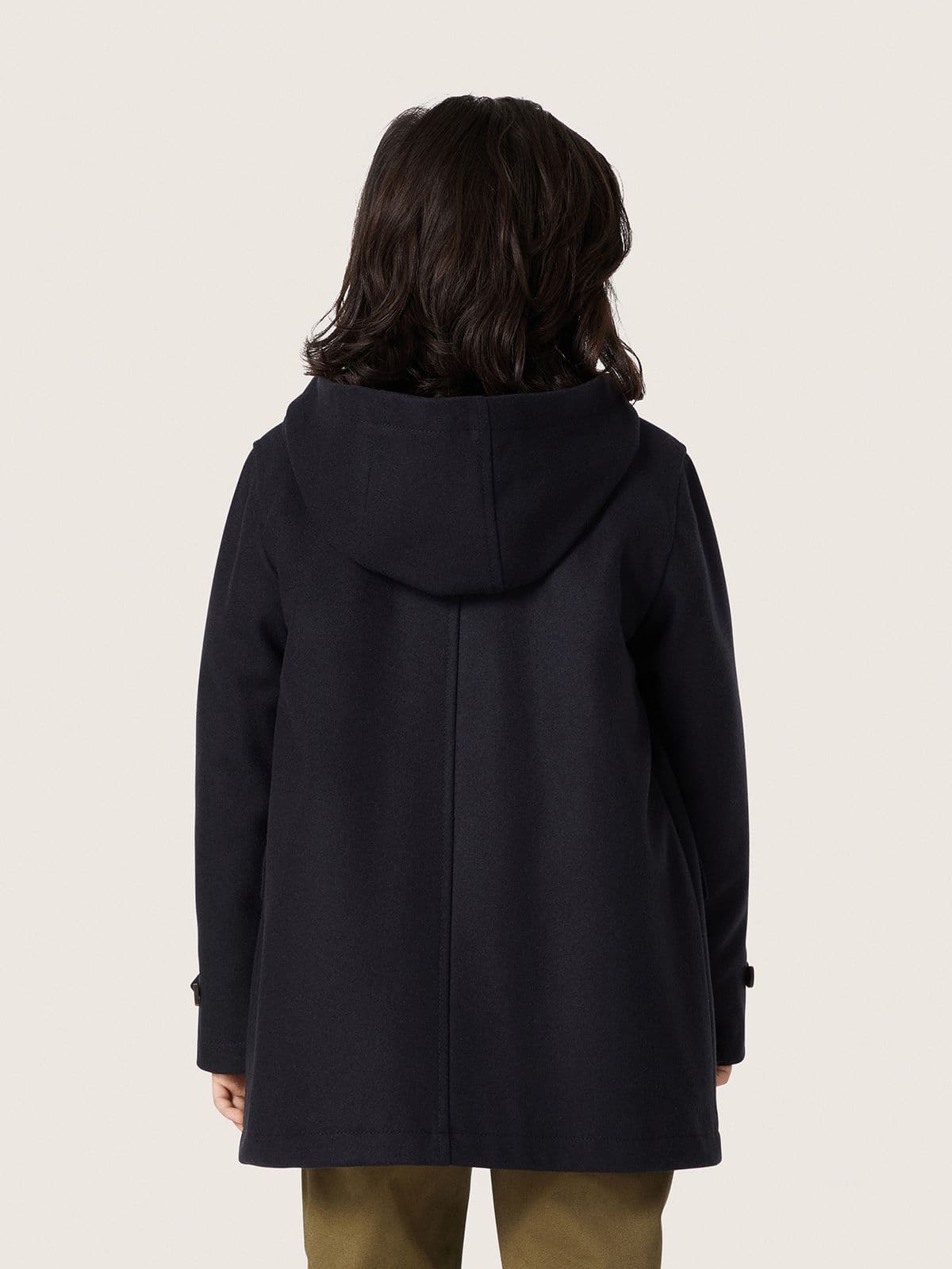 Boys’ dark blue hooded duffle coat