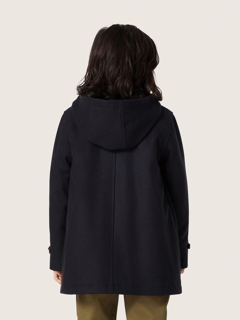 Boys’ dark blue hooded duffle coat