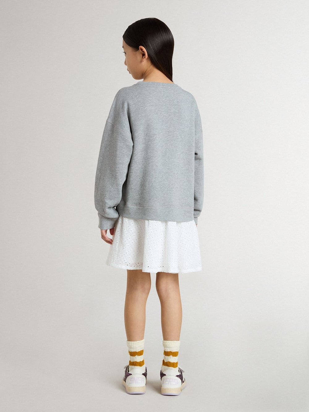 Girls’ gray and white mini dress