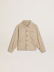 Kids’ beige jacket with multicolor splashes