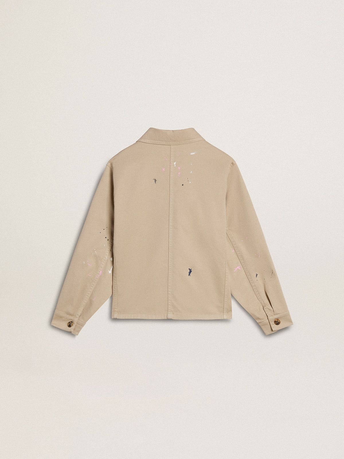 Kids’ beige jacket with multicolor splashes