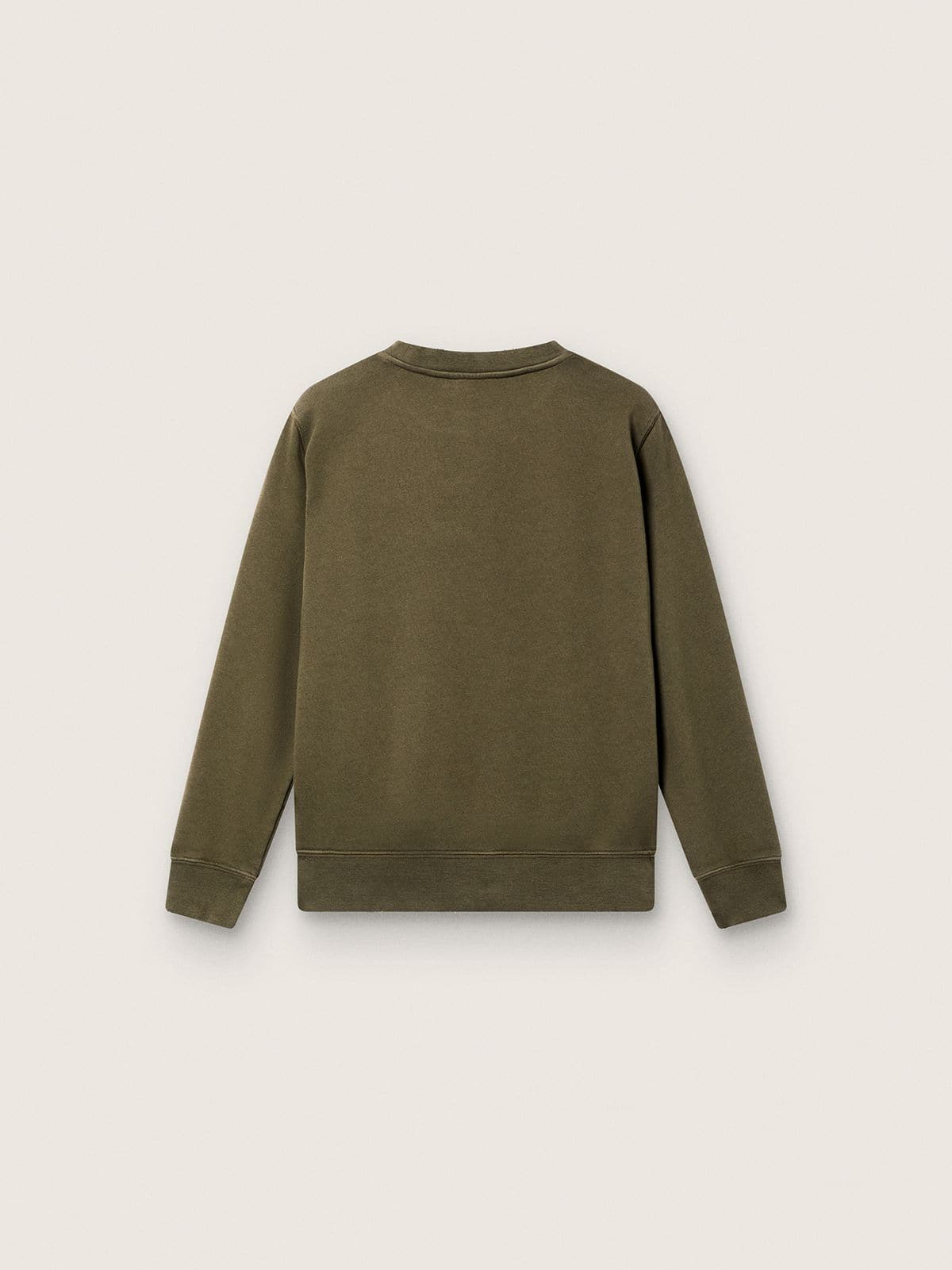 Golden unisex sweatshirt in military-green cotton with reversed logo