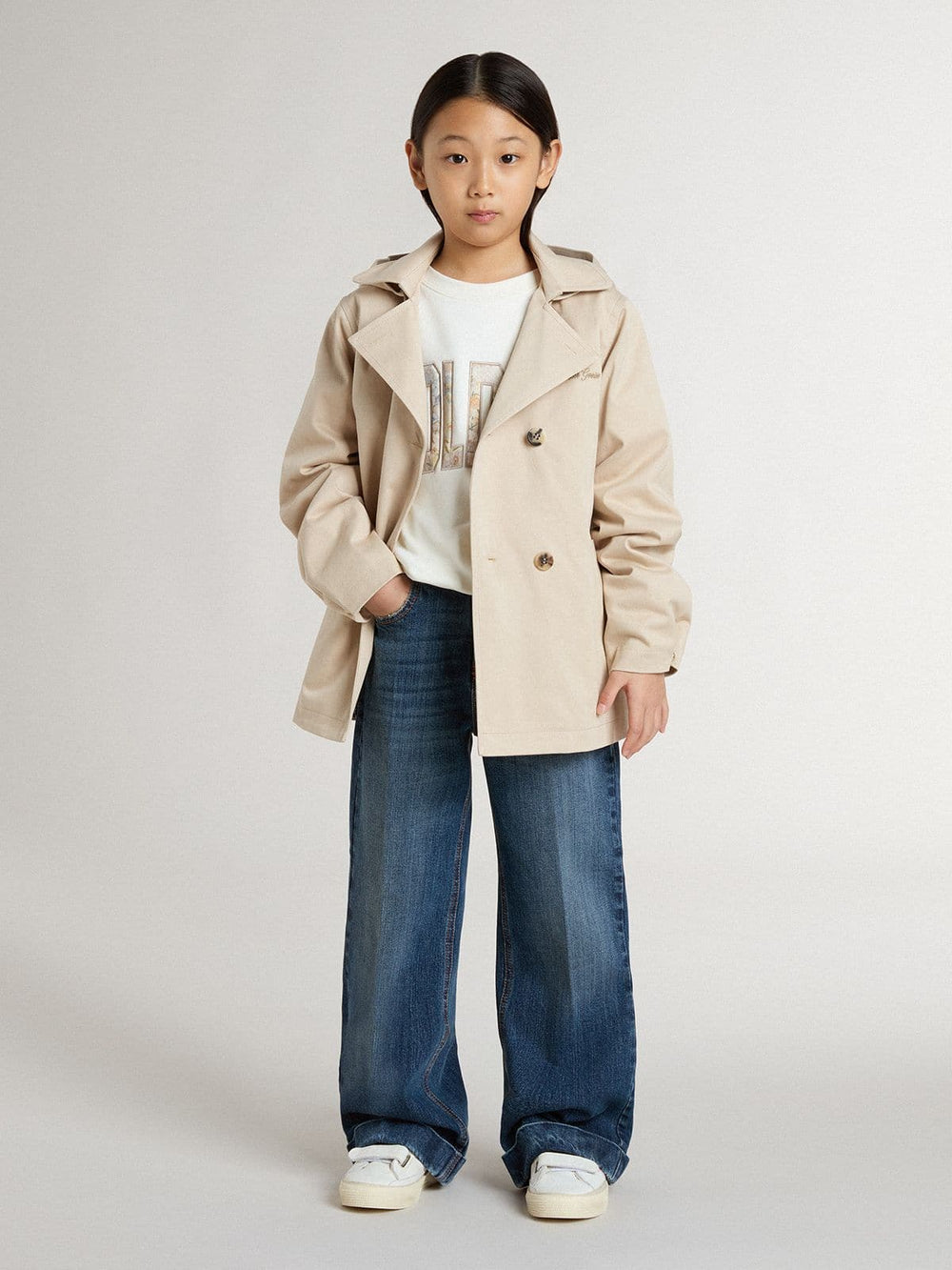 Kids’ trench jacket with removable inner gilet