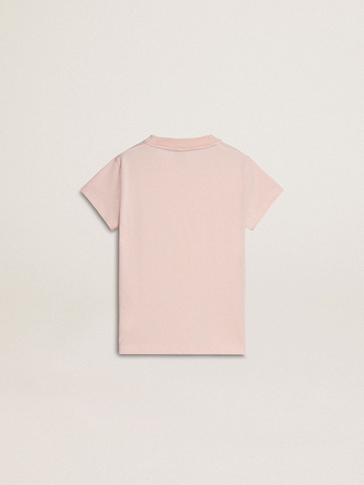 Girls' pink T-shirt with pink print on the front